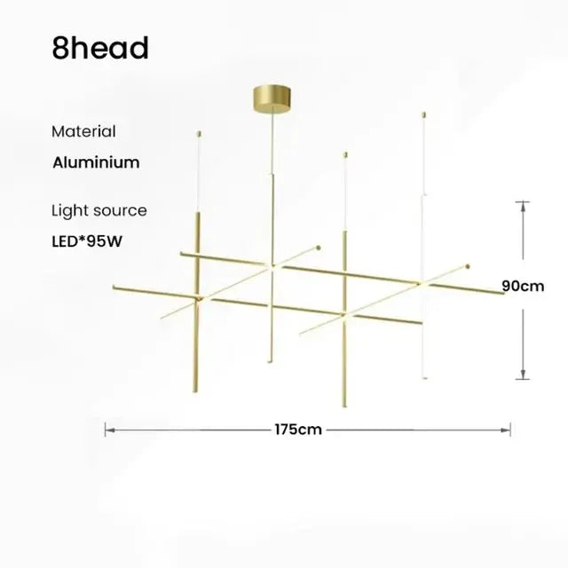 Nordic Minimalist Italian Tube Chandeliers — alternate product view 6