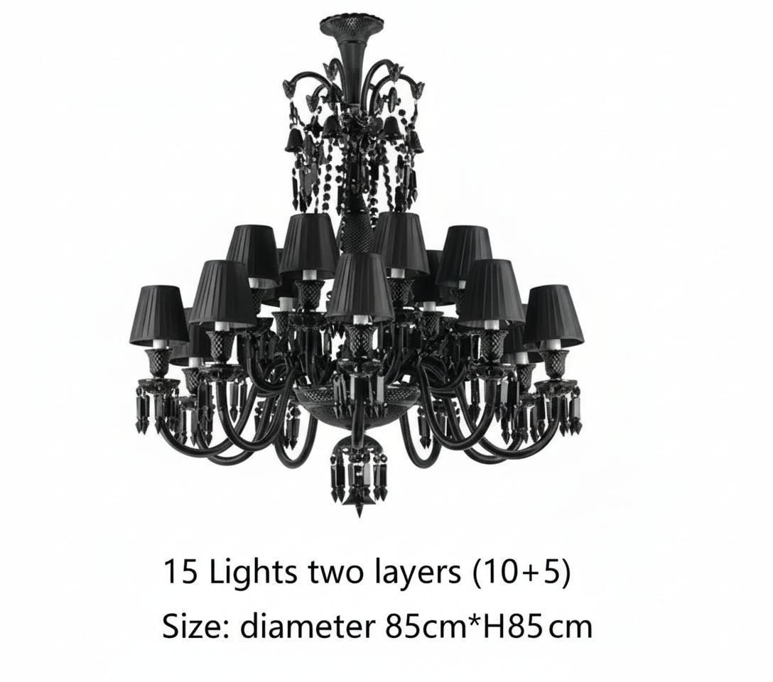 Villa Hotel Luxury Black Crystal Chandelier — alternate product view 12