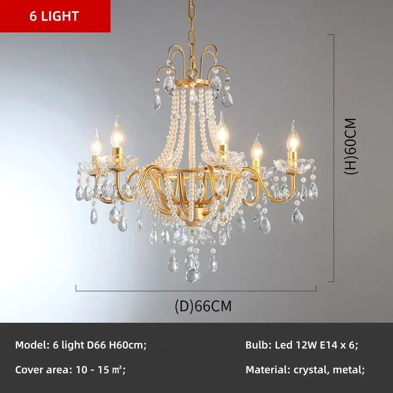 French Design Pearl Crystal Chandelier — alternate product view 10