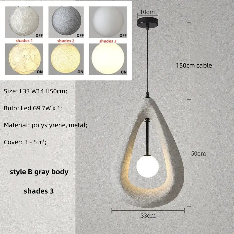 Long Wabi Sabi Dining Room Unique LED Lights — alternate product view 8