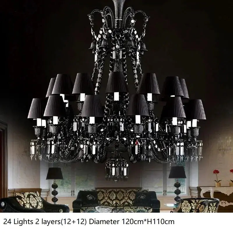Villa Hotel Luxury Black Crystal Chandelier — alternate product view 7
