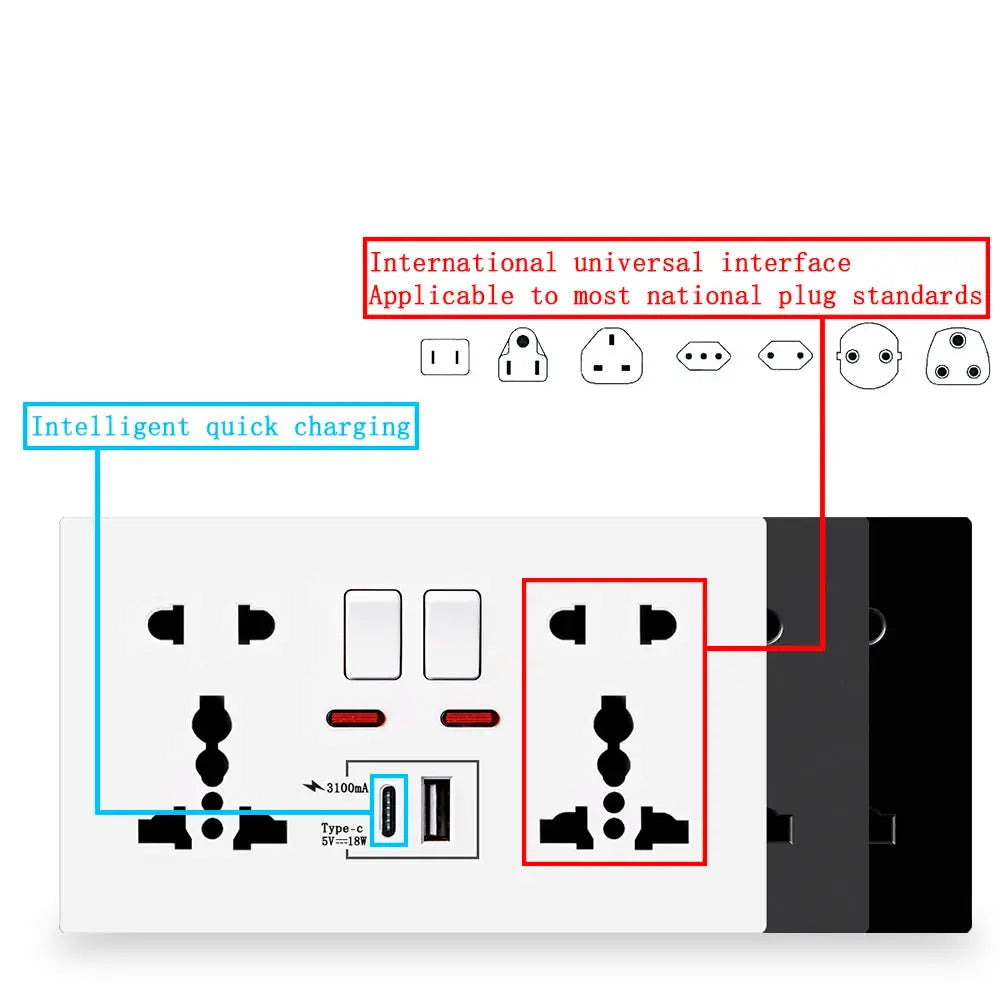Dual Switch Control Universal Charging Socket — alternate product view 6
