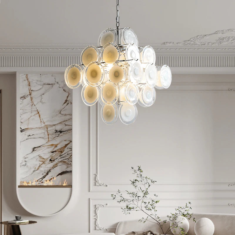 Fiora Murano-inspired Petal Glass chandelier, product gallery image 3 of 12