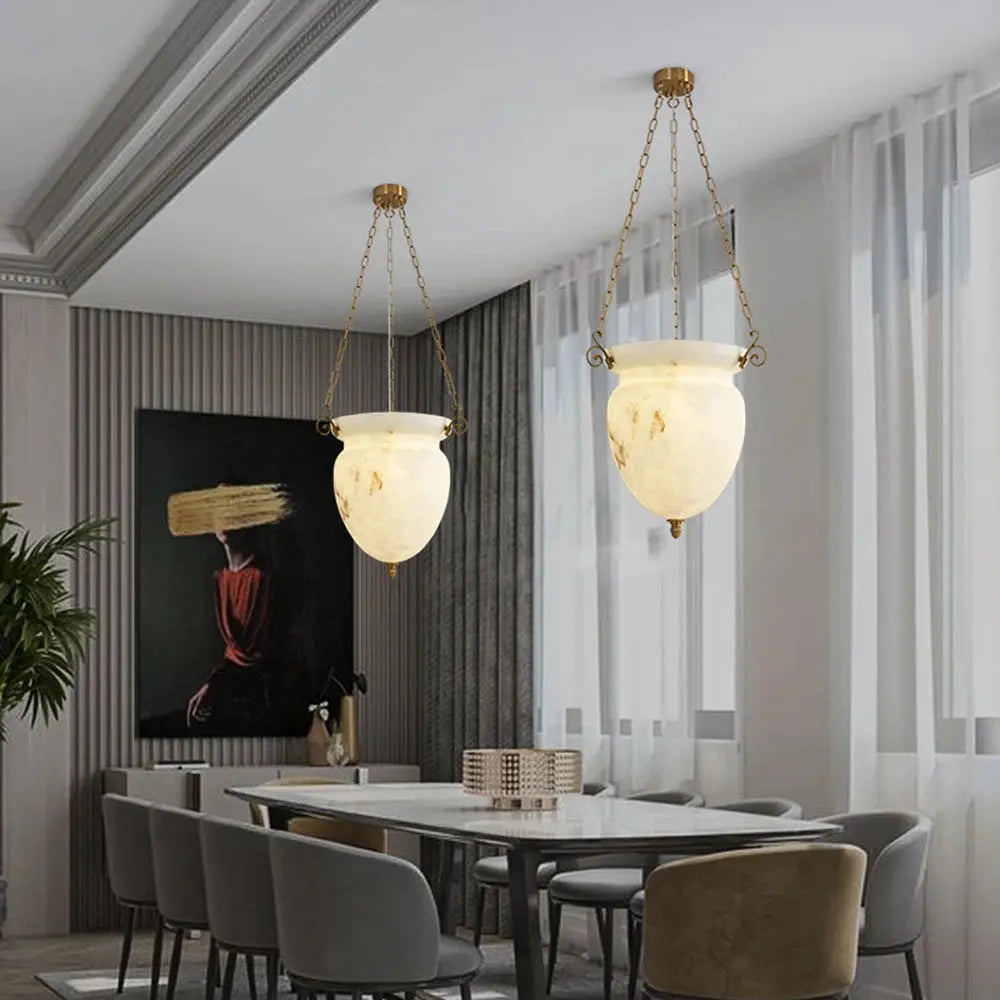 White Artistic Marble Chandelier For Dining Room — alternate product view 1