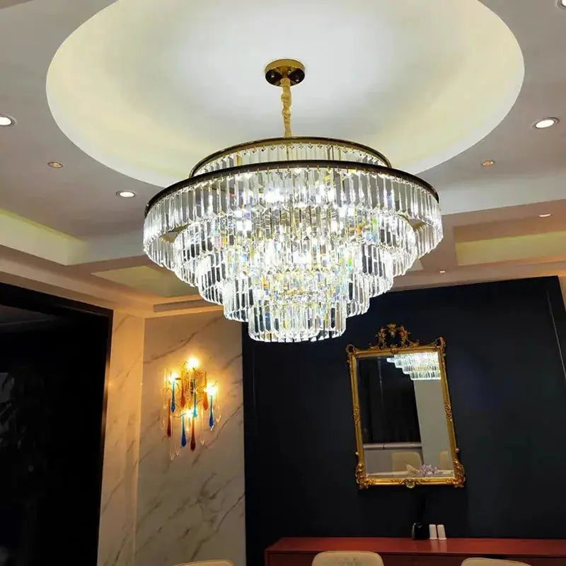 Modern Crystal Chandelier Villa Bedroom Round Lamp — alternate product view 5