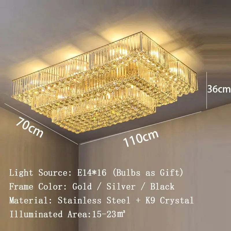 Luxury Crystal Classical Ceiling Light Fixtures — alternate product view 10