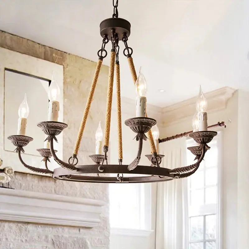 Rustic Farmhouse Chandelier for Dining Room | Vintage Country Lighting Idea — product view