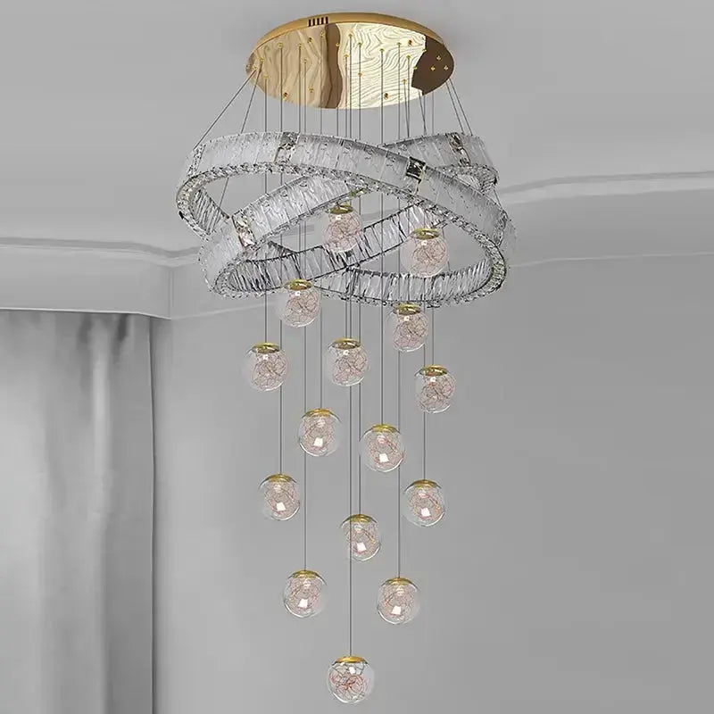 Modern Home Decor Led Staircase Chandeliers — alternate product view 6