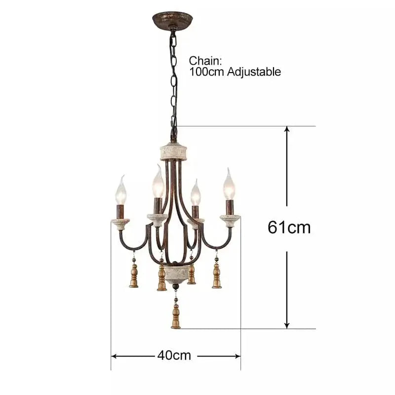 Grey French Rustic Chandelier — alternate product view 5