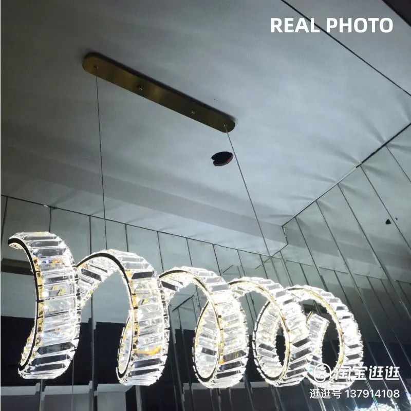 Luxury Led Wave Crystal Chandelier — alternate product view 5