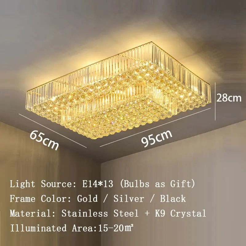 Luxury Crystal Classical Ceiling Light Fixtures — alternate product view 15