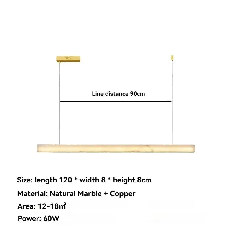 Natural Marble Alabaster Linear Chandelier — alternate product view 6