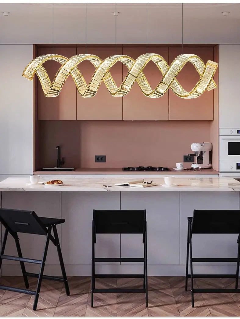 Luxury Led Wave Crystal Chandelier — alternate product view 3