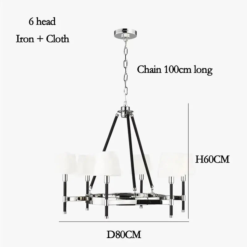 Iron Brass Nickel Finish Chandelier — alternate product view 6