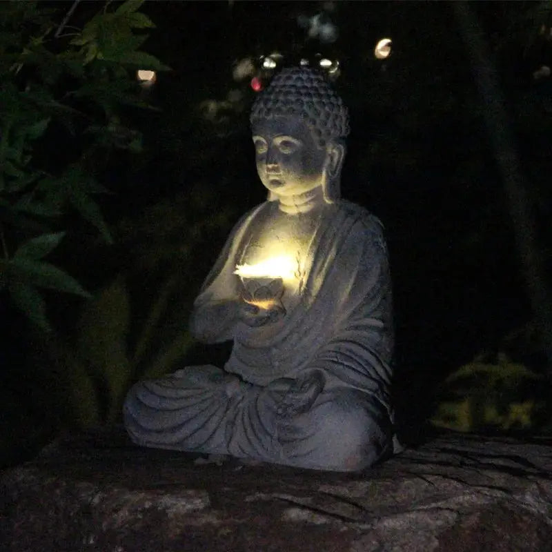 Resin Solar Buddha Statue — alternate product view 3