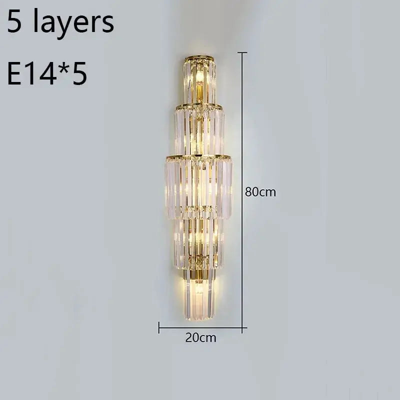 Luxury Hotel Lobby Crystal Large Wall Lamp — alternate product view 10