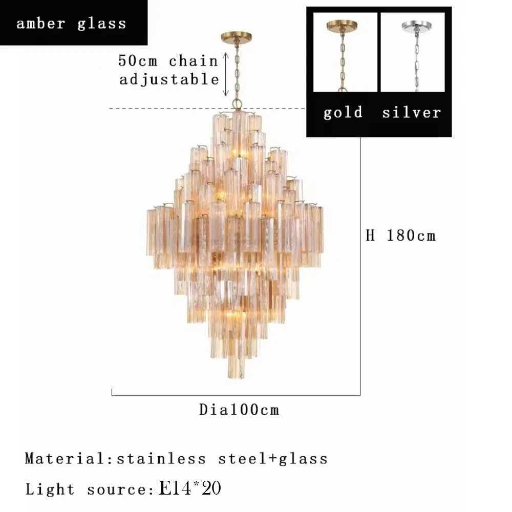 Lucera Murano-inspired Mixed Glass chandelier, product gallery image 7 of 13