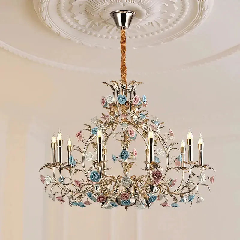 Coloured Floral Design Decorative Chandelier — product view