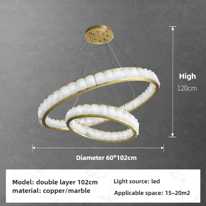 Marble Alabaster Ring Chandelier — alternate product view 8
