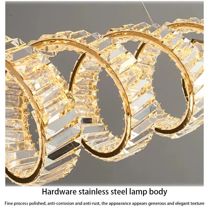 Luxury Led Wave Crystal Chandelier — alternate product view 8