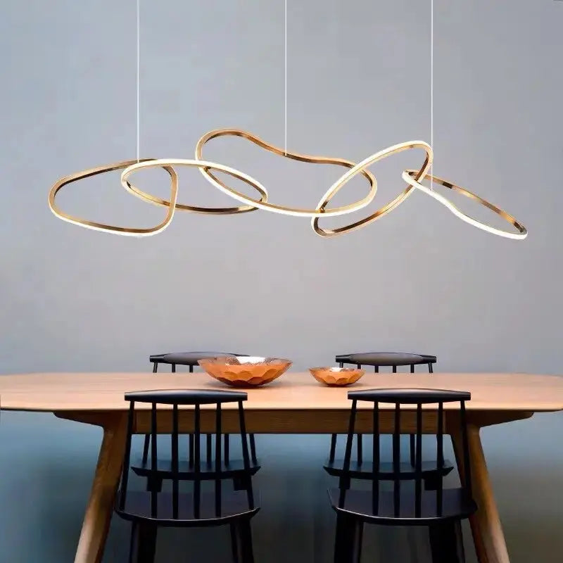 Modern Rose Gold LED Chandelier — product view