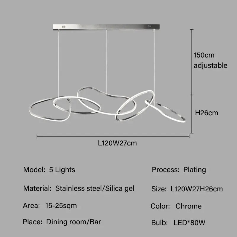 Modern Rose Gold LED Chandelier — alternate product view 14