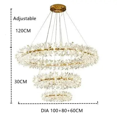 Modern Crystal Flower Pendant Chandelier — alternate product view 12
