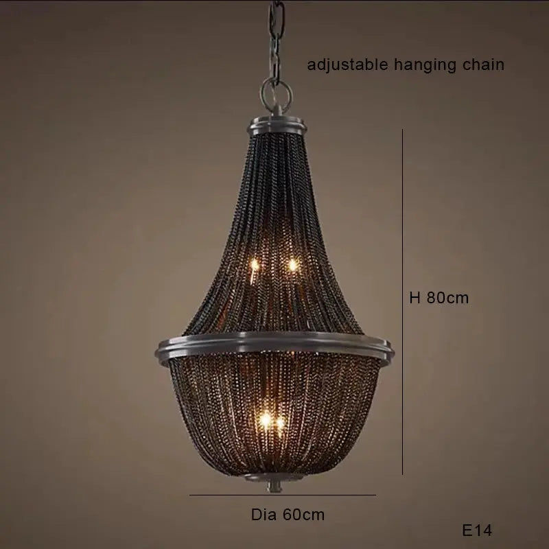 Black American Tassel Ceiling Chandelier — alternate product view 6