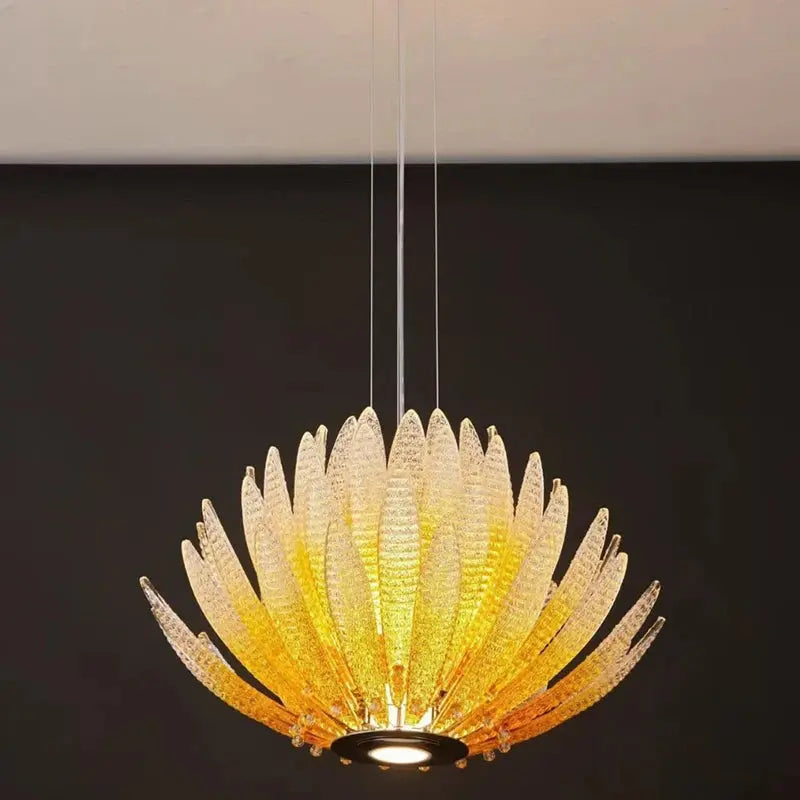 Modern Luxury Feather Glass Luxury Pendant Chandelier — alternate product view 5