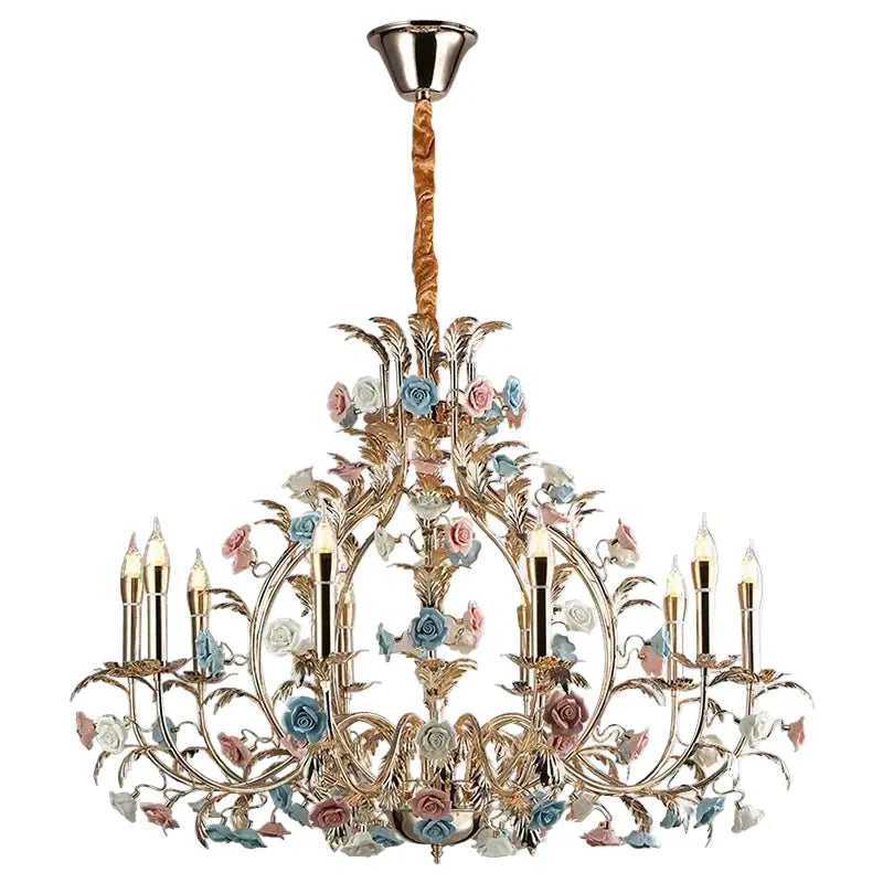 Coloured Floral Design Decorative Chandelier — alternate product view 1