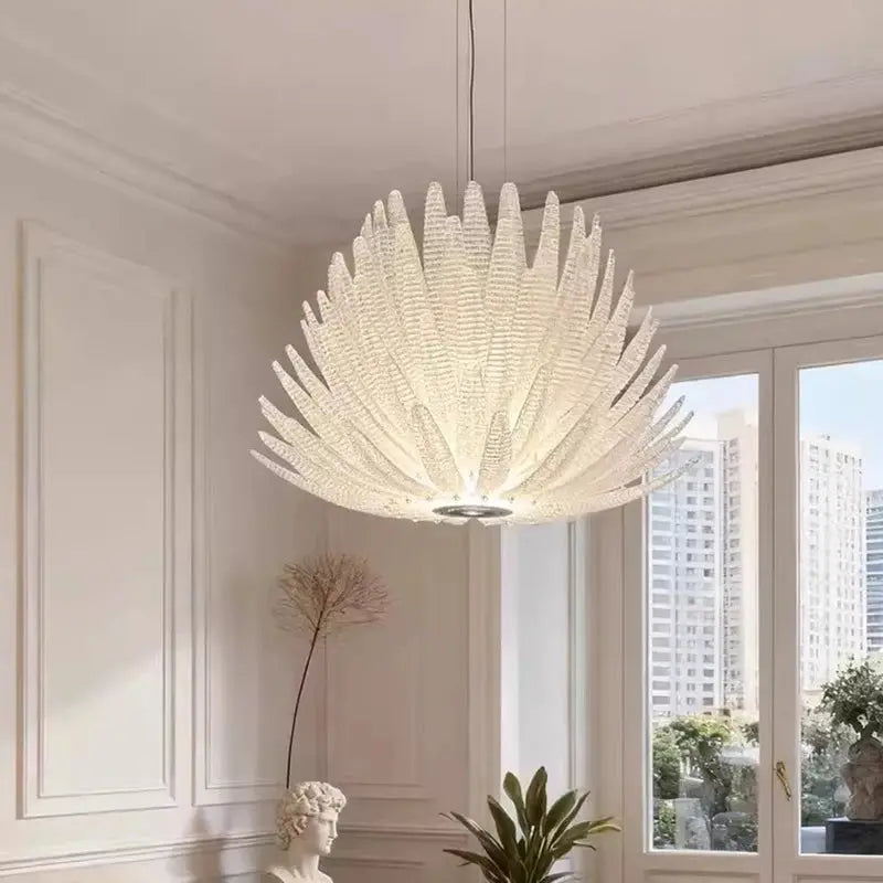 Modern Luxury Feather Glass Luxury Pendant Chandelier — alternate product view 3