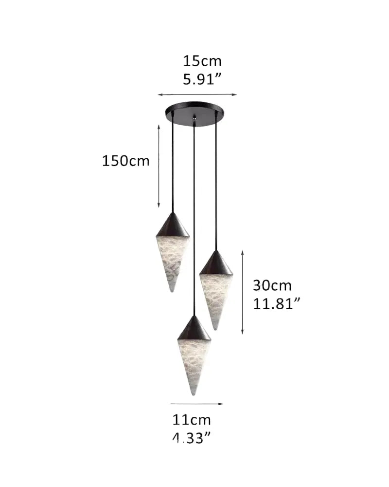 Modern Alabaster Cone Cluster Chandelier — alternate product view 23