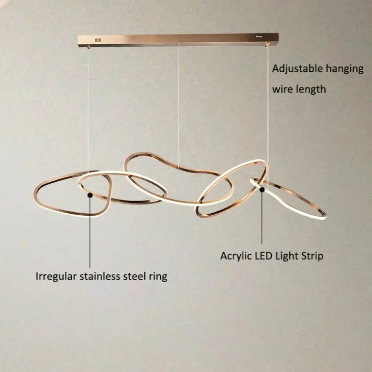 Modern Rose Gold LED Chandelier — alternate product view 7