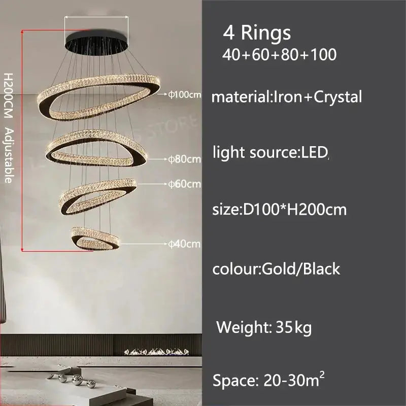 Luxury Modern Home Decoration Villa Chandelier — alternate product view 24