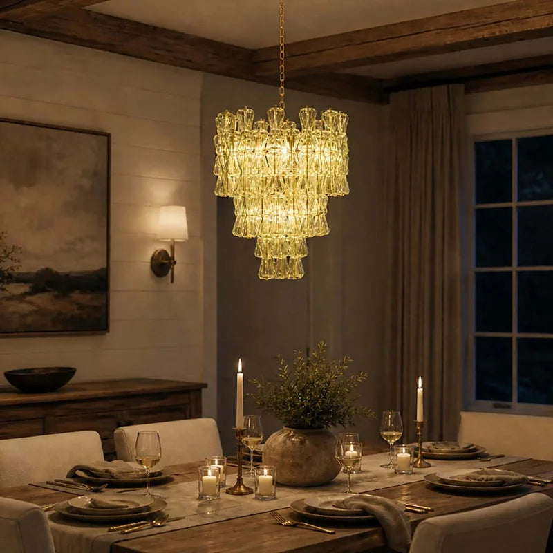 Lustra Murano-inspired Hourglass Glass chandelier, product gallery image 3 of 10
