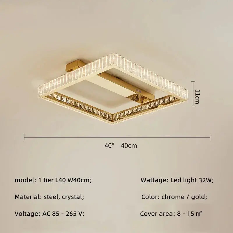 Luxurious Crystal LED Ceiling Chandelier — alternate product view 10