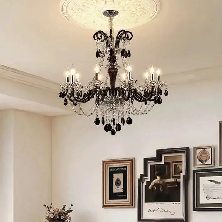 Black French Crystal Chandelier — alternate product view 3
