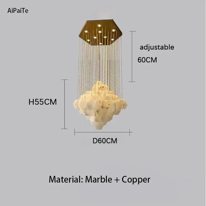 Snowflake Marble Nordic Chandelier — alternate product view 8