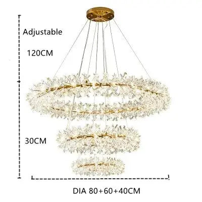 Modern Crystal Flower Pendant Chandelier — alternate product view 13