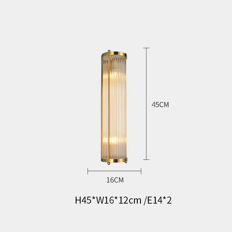 Lucien copper and crystal wall light Design B 45 cm – product reference