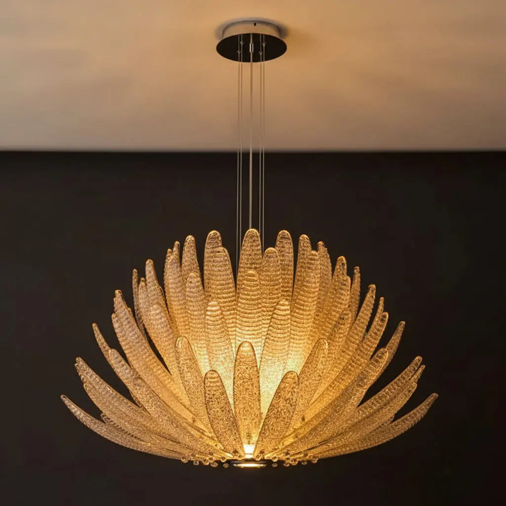 Modern Luxury Feather Glass Luxury Pendant Chandelier — product view