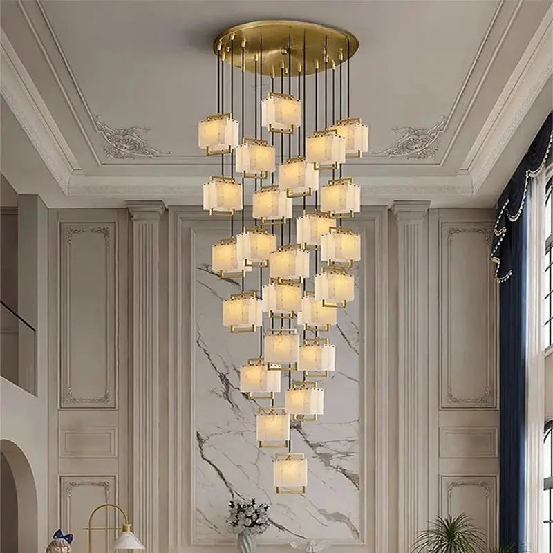 Modern Marble Chandelier Rectangle Pendant — product view