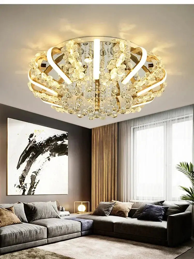 Modern Minimalist Crystal LED Ceiling Light — alternate product view 2