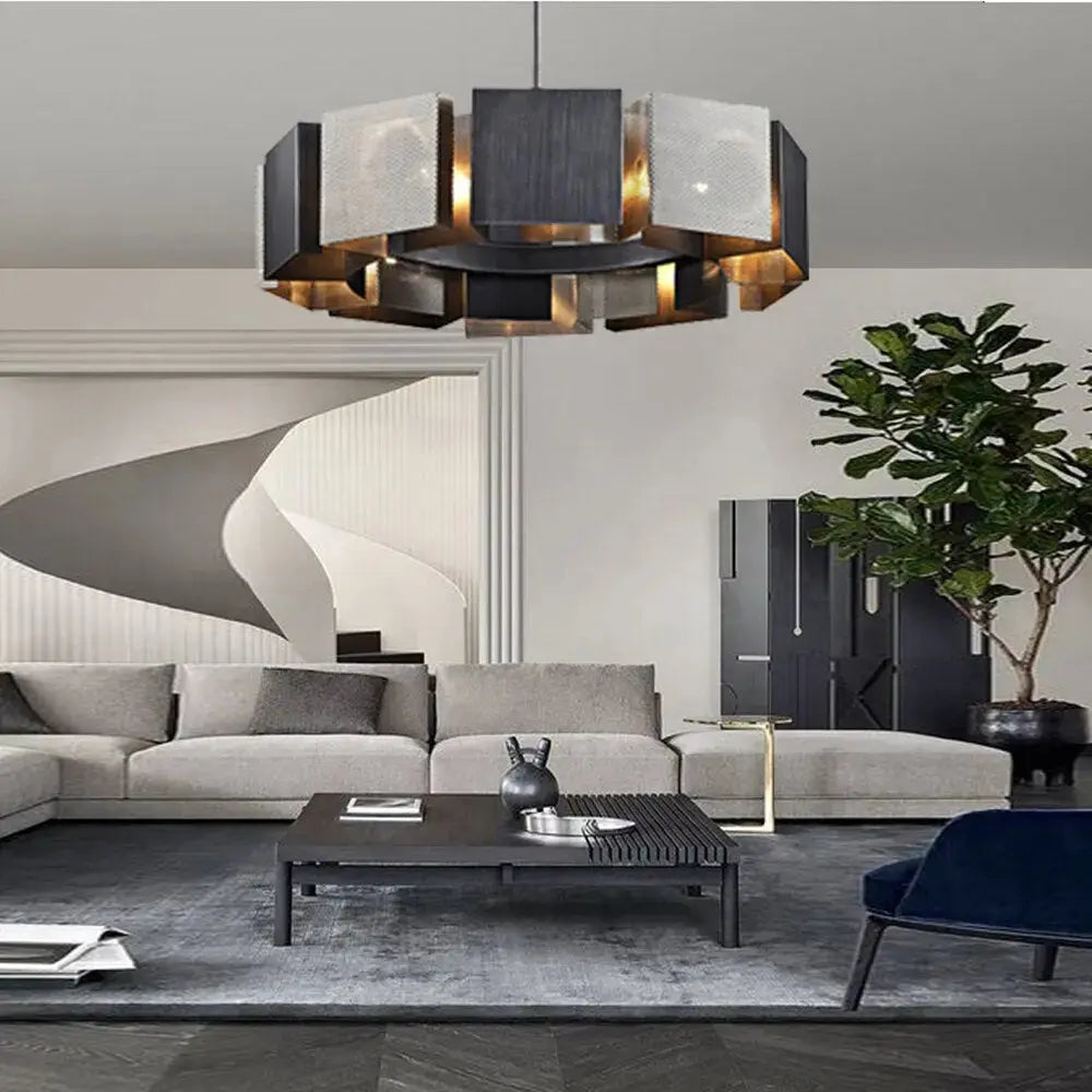 Industrial Style Black Metal Chandeliers — alternate product view 1