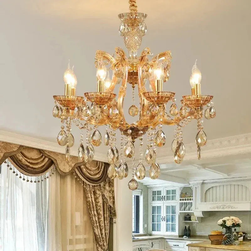 Red Luxury Crystal Chandelier — alternate product view 2