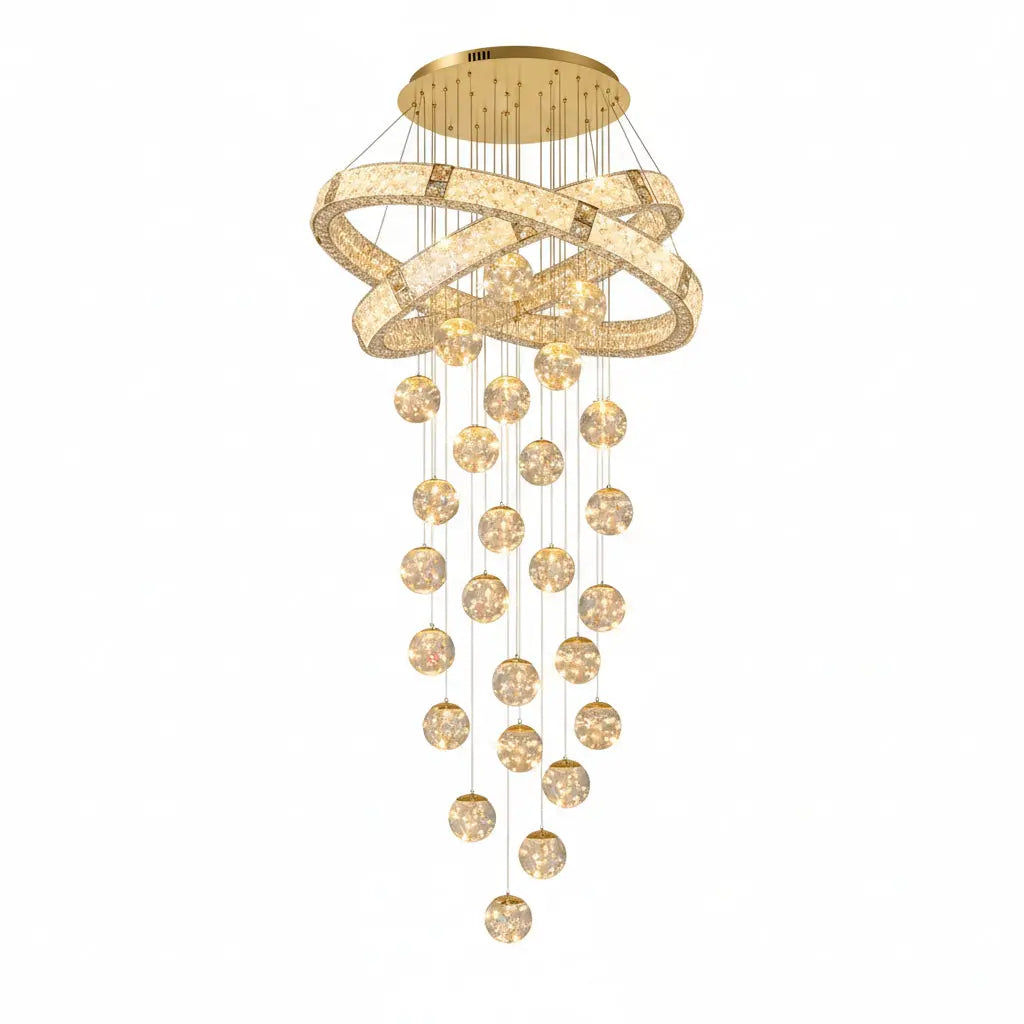 Modern Home Decor Led Staircase Chandeliers — alternate product view 1