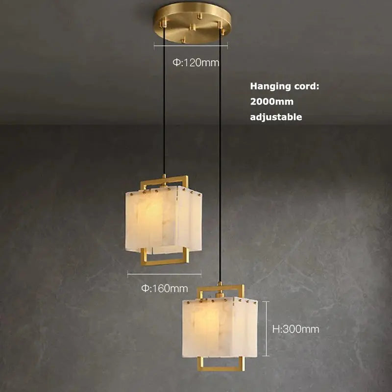 Modern Marble Chandelier Rectangle Pendant — alternate product view 6