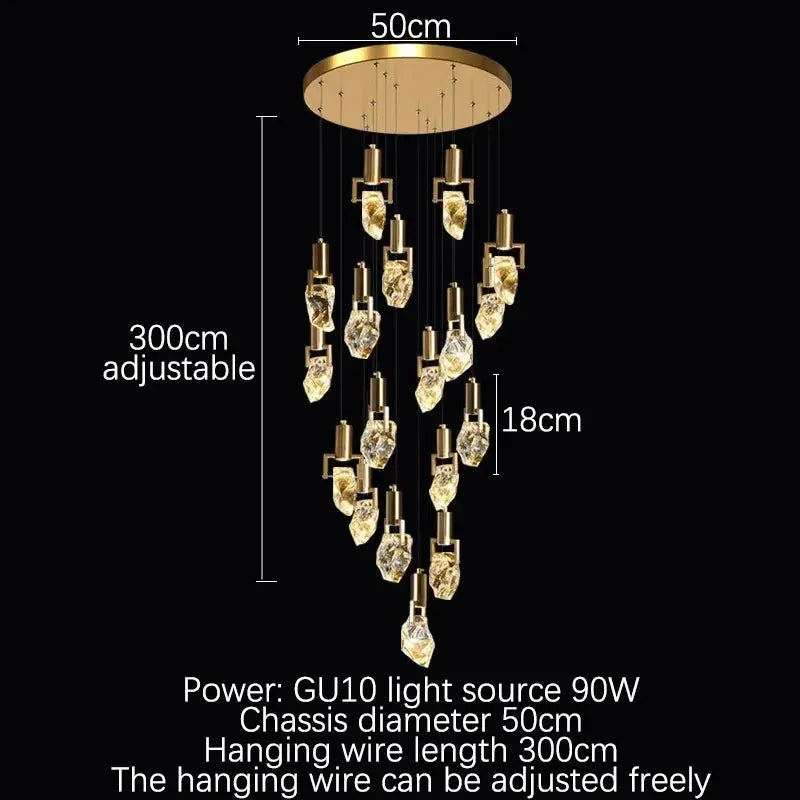 Crystal Staircase Chandelier with Irregular Drops — alternate product view 15