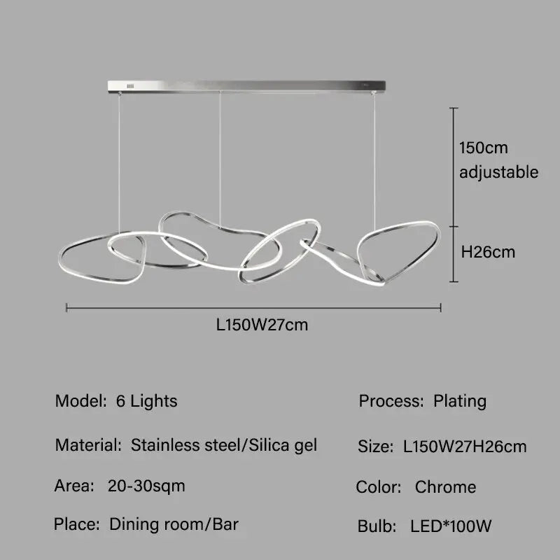 Modern Rose Gold LED Chandelier — alternate product view 15