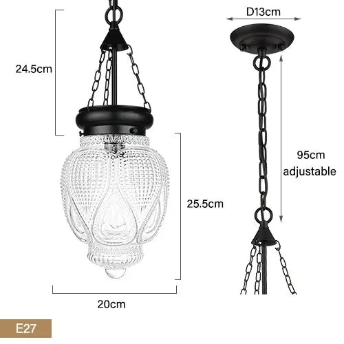Farmhouse Suspension Glass Pendant Lights — alternate product view 5